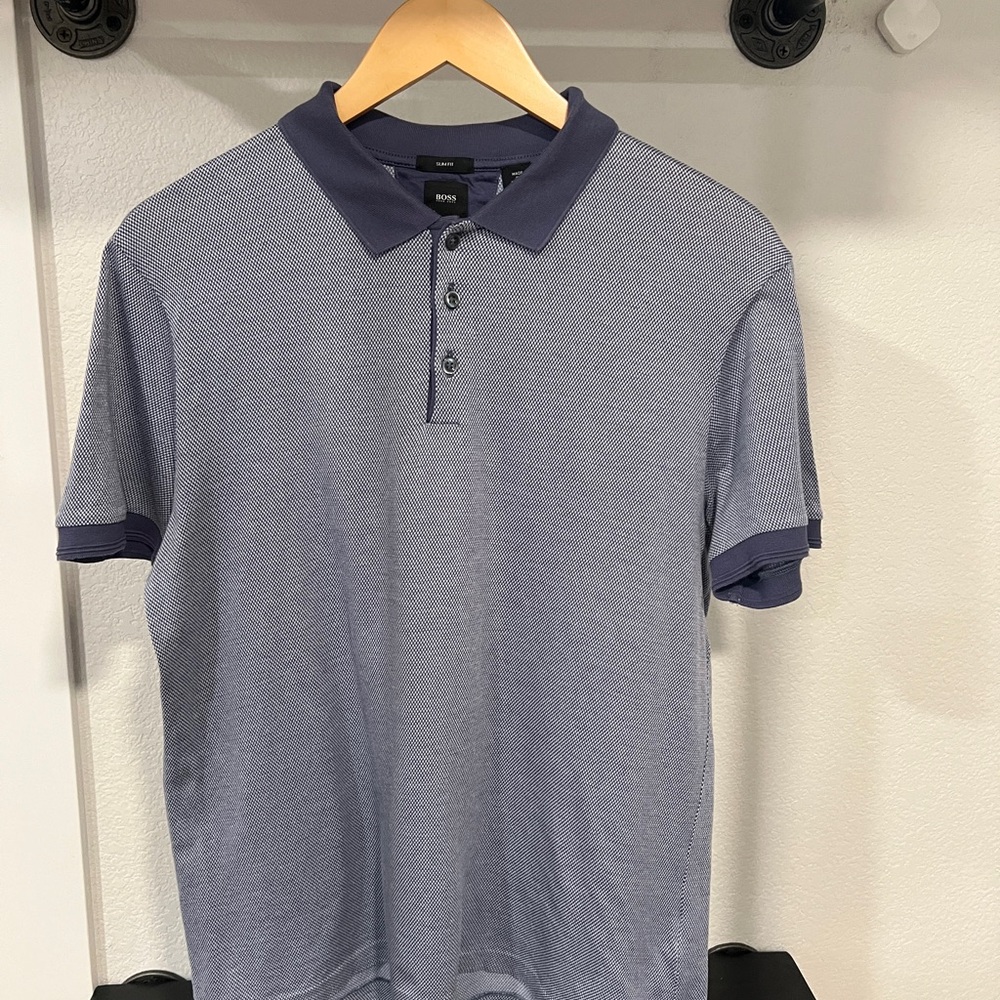 Boss Blue Polo Shirt Classic Design